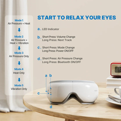 RelaxaVision™ Heated Eye Massager with Bluetooth Music